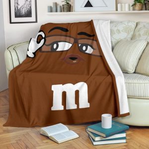 BROWN M&M FLEECE BLANKET GIFT FOR FAN