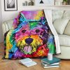 COLORFUL YORKSHIRE DOG LOVERS FLEECE BLANKET GIFT FOR FAN