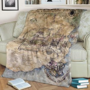 MAP OF HOGWARTS FLEECE BLANKET GIFT FOR FAN