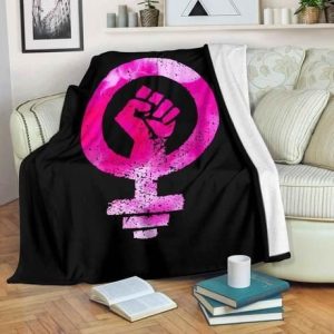 GIRL POWER BARBELL FLEECE BLANKET GIFT FOR FAN
