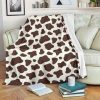 BROWN AND WHITE COW BESTSELLER FLEECE BLANKET GIFT FOR FAN