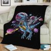DINOSAUR ASTRONAUT SPACE FLEECE BLANKET GIFT FOR FAN