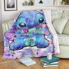 CUTE COLORFUL STITCH DISNEY FLEECE BLANKET GIFT FOR FAN