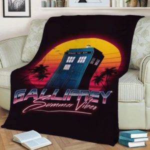 GALLIFREY SUMMER VIBES FLEECE BLANKET GIFT FOR FAN