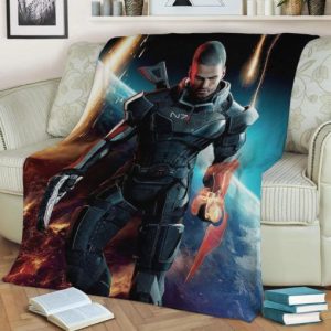 MASS EFFECT FLEECE BLANKET GIFT FOR FAN