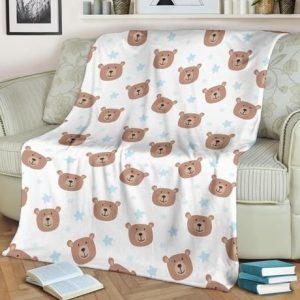 BROWN BEAR FACE BEST SELLER FLEECE BLANKET GIFT FOR FAN