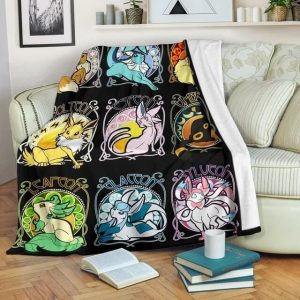 EEVEELUTIONS FLEECE BLANKET GIFT FOR FAN