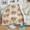 FLORAL PUPPY BEAGLE DOG LOVERS FLEECE BLANKET GIFT FOR FAN