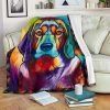 COLORFUL BEAGLE FLEECE BLANKET GIFT FOR FAN
