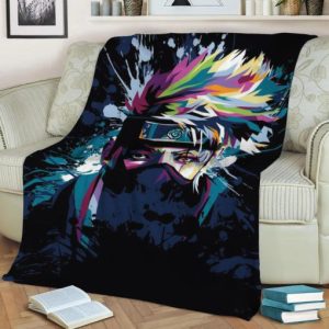 KAKASHI HATAKE SPLATTER FLEECE BLANKET GIFT FOR FAN
