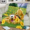 FLOWER PLUTO DISNEY BEST SELLER FLEECE BLANKET GIFT FOR FAN