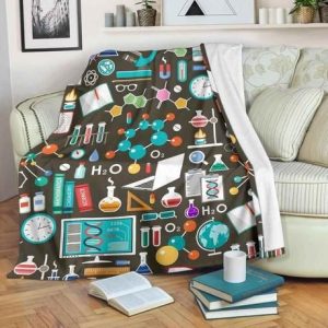 CHEMISTRY PATTERN FLEECE BLANKET GIFT FOR FAN