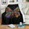 BUTTERFLY CLOVER FLEECE BLANKET GIFT FOR FAN