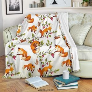 FOX PATTERNS WHITE BEST SELLER FLEECE BLANKET GIFT FOR FAN
