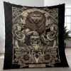 Skull Leo King Card Christmas Gifts Lover Blanket