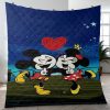 Sweet Love Couple Mickey Mouse Minnie Mouse Disney Cartoon Gifts Lover Blanket