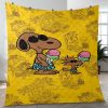 Snoopy And Woodstock Cream Vacation Summer Peanuts Cartoon Gift Lover Blanket