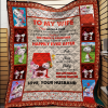 Cartoon Character Snoopy To My Wife Quilt Fleece Blanket Fan Made All Season 3D Blanket