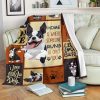 Home Is Where Someone Runs Boston Terrier Fleece Blanket