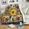 Cute Goldendoodle Doodle Sunflower Fleece Blanket