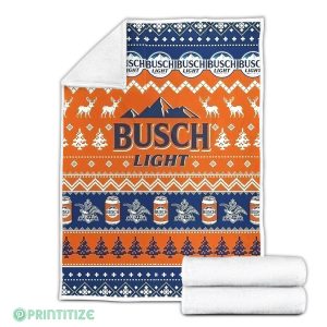 Busch Light Ugly Xmas Fleece Blanket