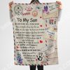 Air Mail To My Son Be Strong And Love Life Your Mom Blanket