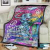 Anime Pokemon Card Mew Blue Hybrid Vmax Stain Glass Soft Blanket