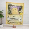 Anime Pokemon Pikachu Card Full Print Soft Blanket