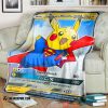 Anime Pokemon Supermans Pikachu Soft Blanket