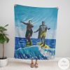 Batman And Joker Surfing Duel Fleece Blanket