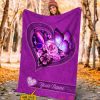 Butterfly Flower Heart Custom Name Pink Blanket