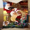 Christmas Santa Claus And Cocker Spaniel Full Printing Blanket