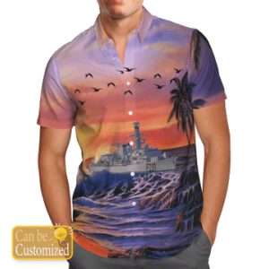 Duke Class Type 23 Frigate Quilt Blanket Hawaiian Shirt