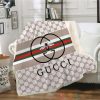 Gucci Bee Brand White Pattern Blanket