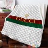 Gucci Red Green Lien Hive Pattern White Fleece Blanket
