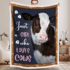 Just A Girl Who Loves Cows Blanket