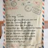 Letter To My Son Love Mom Full Printing Blanket