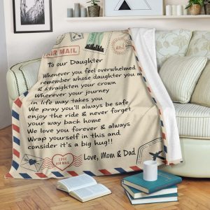 Love Air Mail To Our Daughter We Love You Forever And Always Full Printing Blanket