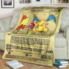 Pokemon First Edition Charizard Gold Card Blanket