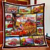 Red Truck Country Roads Take Me Home To The Place I Belong Quilt Blanket