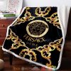 Versace Home Gold Pattern Black Fleece Blanket