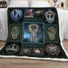 Viking Wolf And Raven Symbol All Over Printed Blanket