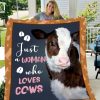 Cow Just A Woman Who Loves Cows Blanket