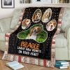 Beagle Leave Paw Prints On Your Heart Fleece Blanket