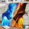 Ice And Fire Wolf Premium Blanket